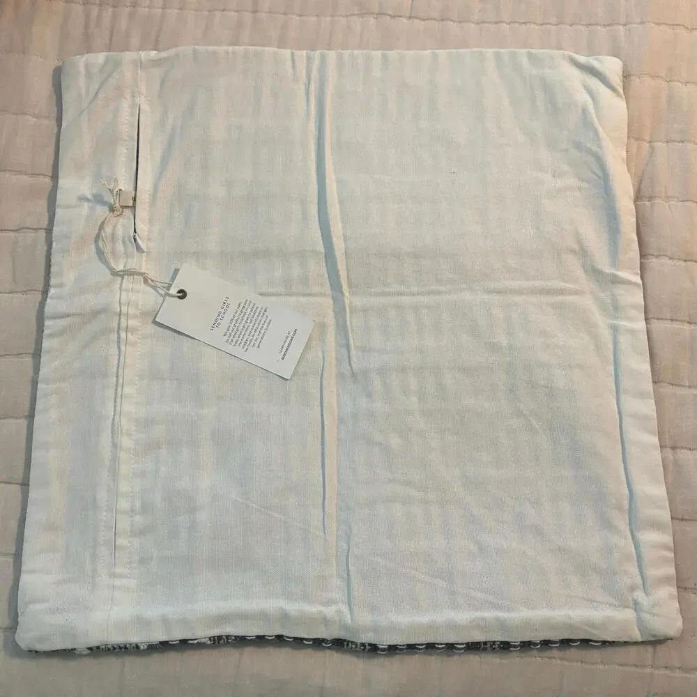 NEW Bloom & Give Sonoma Cotton Pillow Cover Sham Hand Loomed 18” x 18”